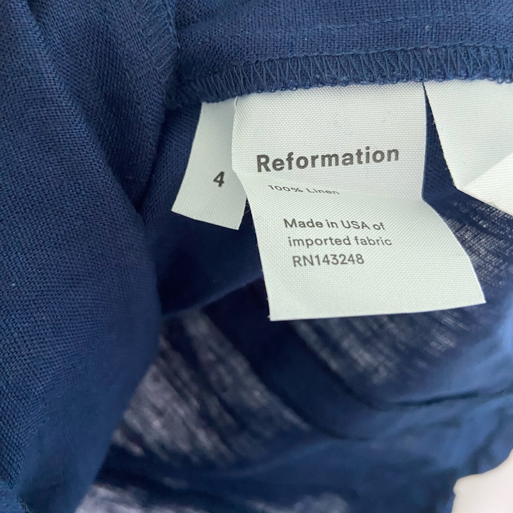 REFORMATION NAVY SMOCKED DRESS - Picture 3 of 3